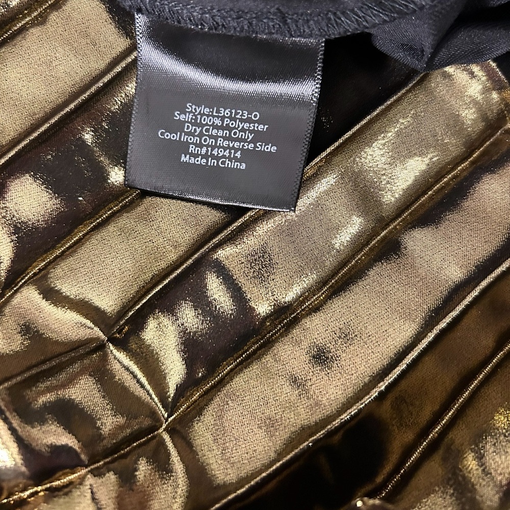 Johnny Was Golden Gem Pleated Midi Dress Size XS New Metallic Holiday Party - Picture 11 of 11